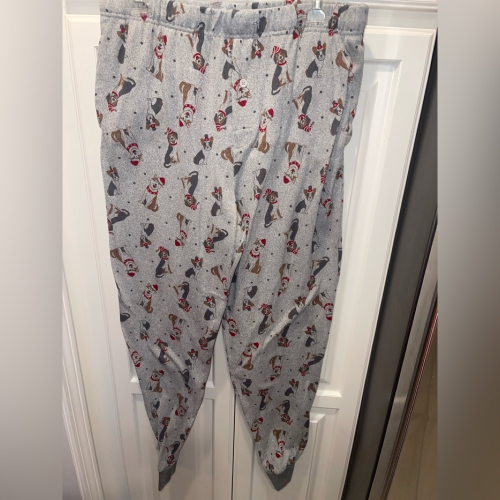 Holiday #FamJams Mens Christmas DOG pajama Pants Sz L